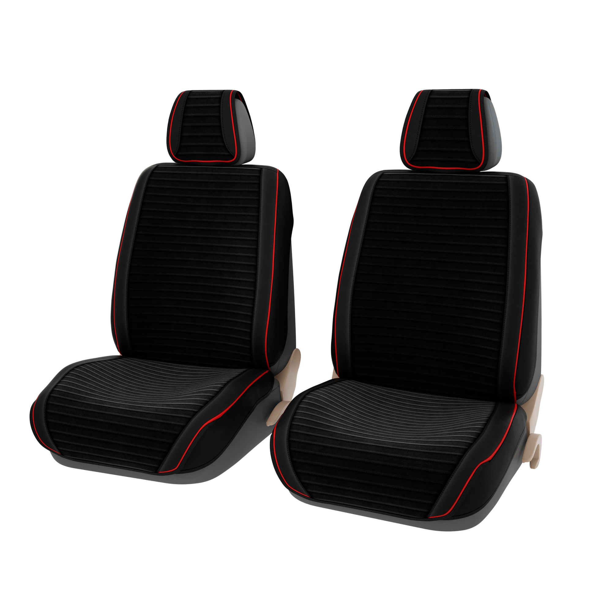 Накидки на передние сиденье с закрытым боком 2D Bliss Черно-Красный кант BLISS